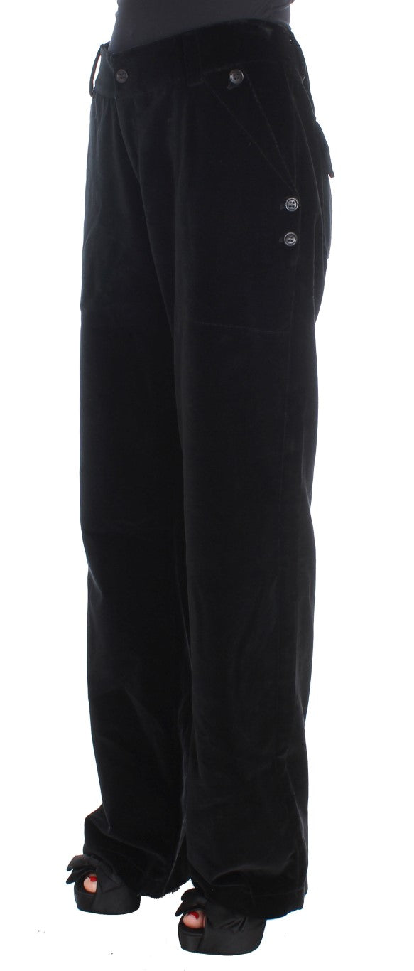 Ermanno Scervino Chic Black Straight Fit Cotton Jeans for Women