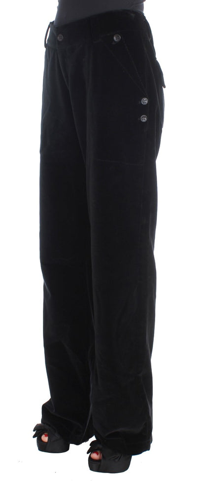 Ermanno Scervino Chic Black Straight Fit Cotton Jeans for Women