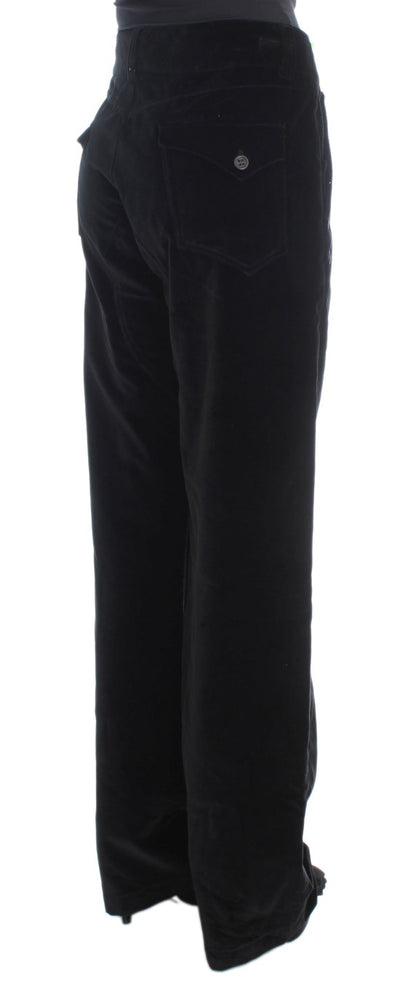 Ermanno Scervino Chic Black Straight Fit Cotton Jeans for Stylish Women