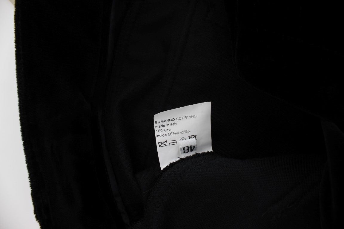 Ermanno Scervino chic black straight fit cotton jeans with stylish detailing