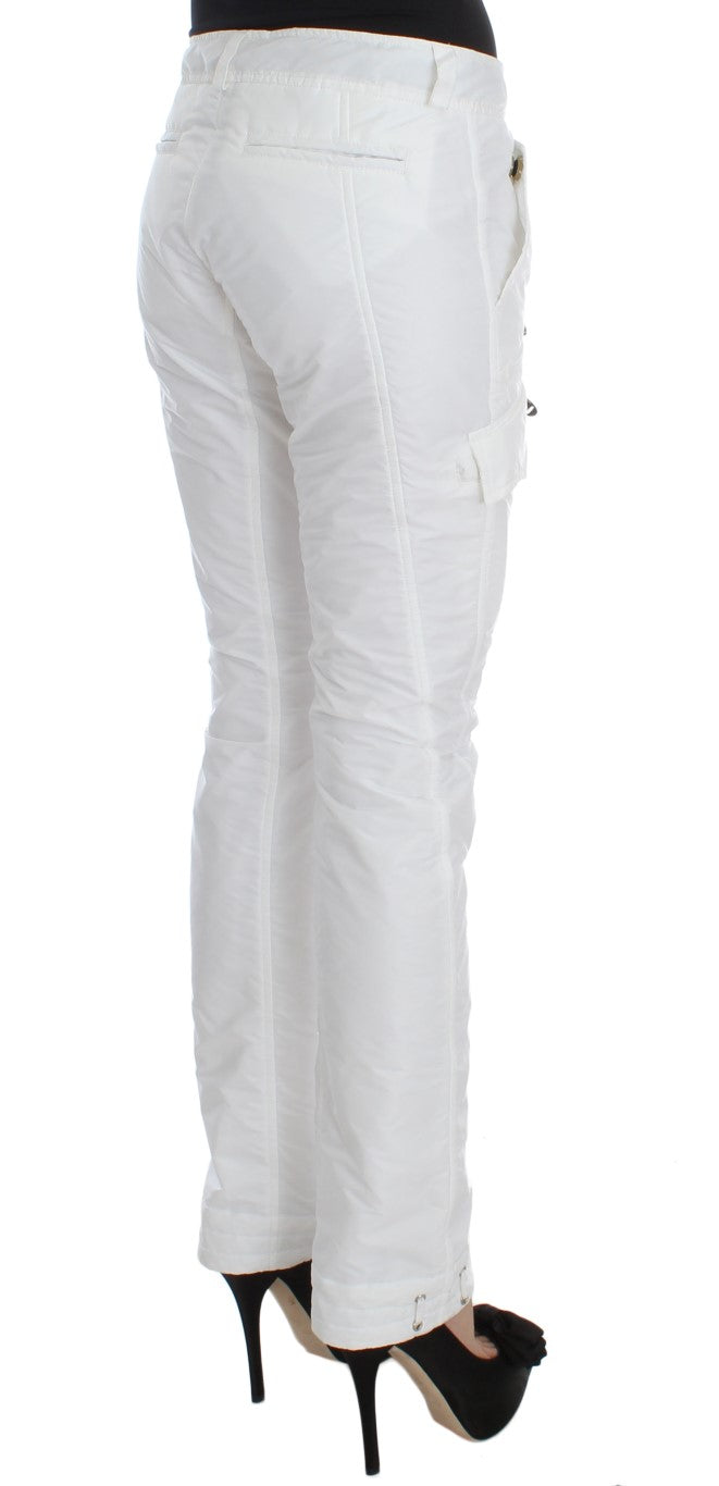 Brand new Ermanno Scervino Chic White Nylon Cargo Pants from Italian designer