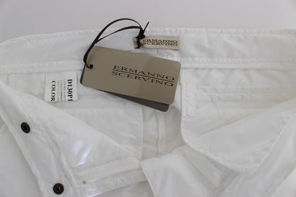 Elegant Ermanno Scervino Chic White Nylon Cargo Pants made in Italy