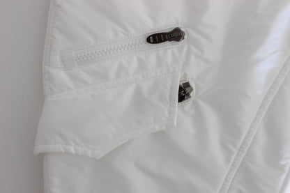 Italian-designed Ermanno Scervino Chic White Nylon Cargo Pants in pristine white