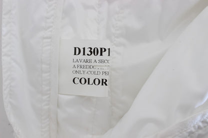 Authentic Ermanno Scervino Chic White Nylon Cargo Pants with tags