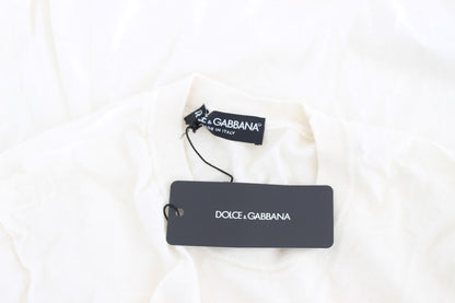 White cashmere sweater with logo details from Italy