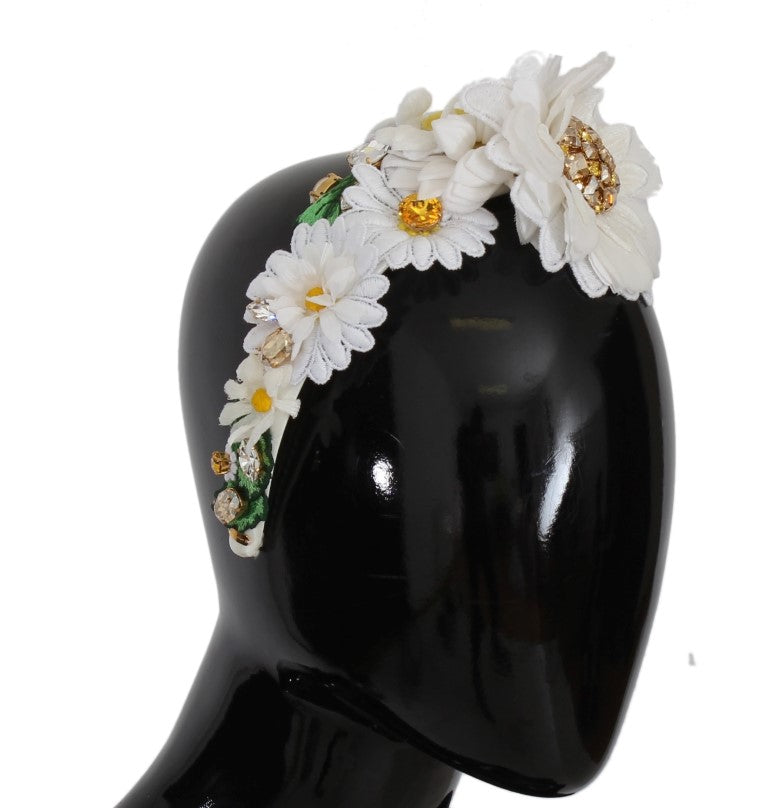 Dolce & Gabbana Sunflower Crystal Luxury Headband exudes sophistication and high-end style