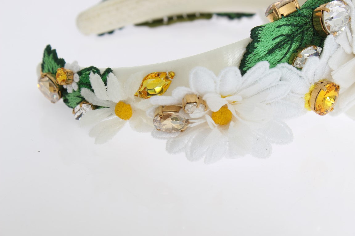 Dolce & Gabbana Sunflower Crystal Luxury Headband made in Italy