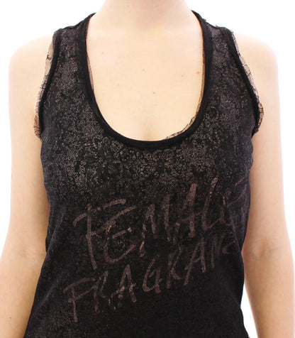  Graceful black nylon lace mini dress with Italian craftsmanship 