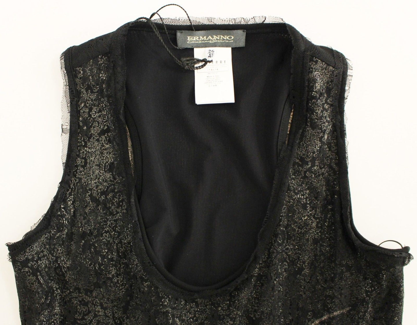  Indulge in luxury with this brand new Ermanno Scervino black mini dress 