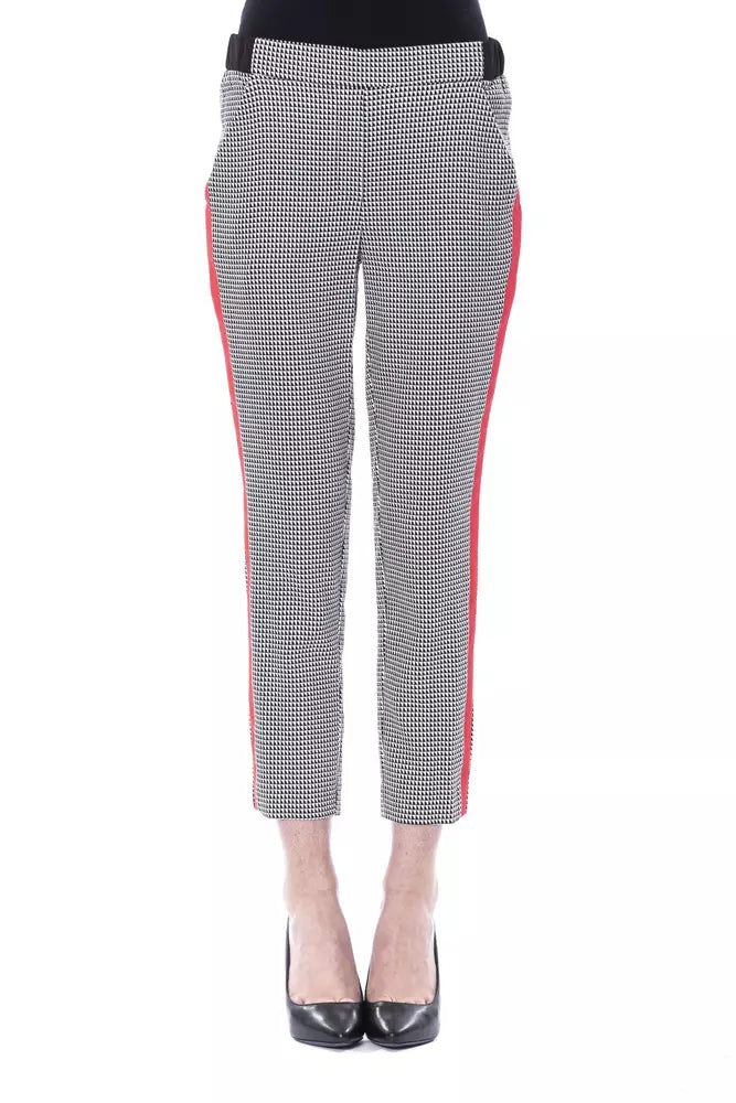 Luxurious black and white patterned BYBLOS women pants with pockets 