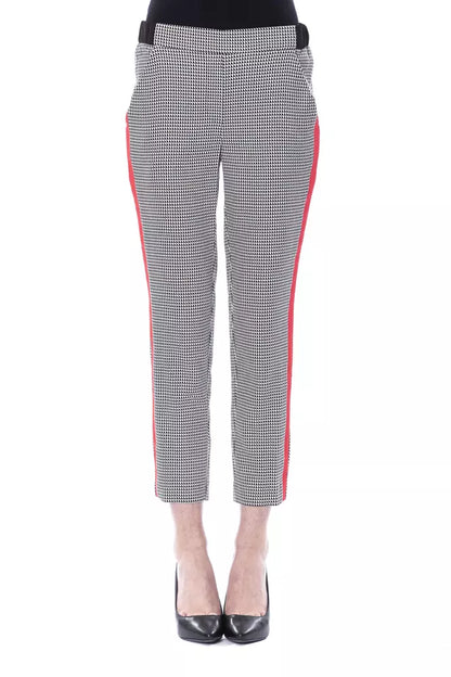 Luxurious black and white patterned BYBLOS women pants with pockets 