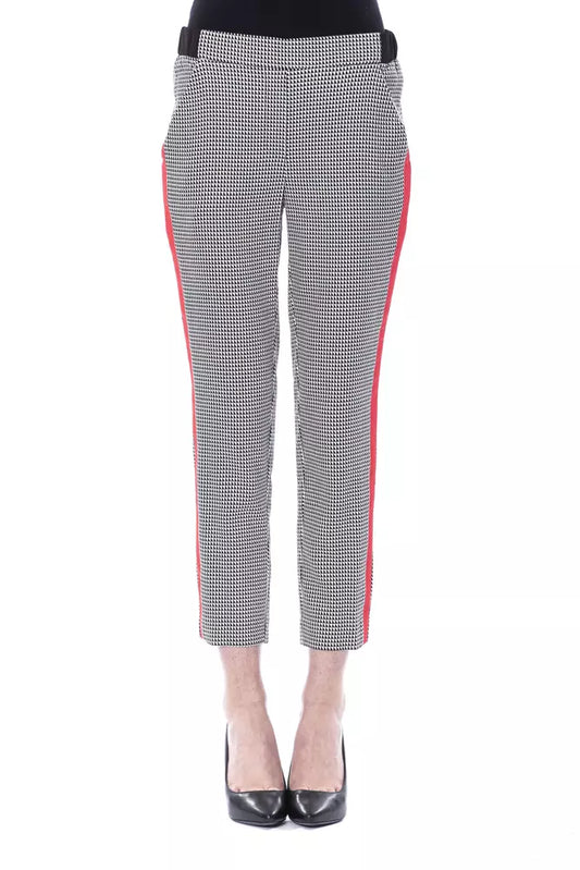 Luxurious black and white patterned BYBLOS women pants with pockets 