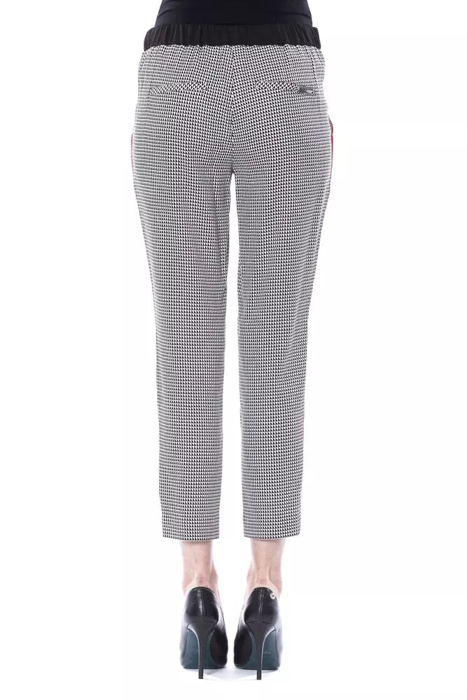  High-end fashion forward black and white BYBLOS pants from Italy