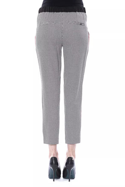  High-end fashion forward black and white BYBLOS pants from Italy