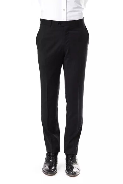 Classic 100% Wool Uominitaliani Gray Men Pants for a Polished Look