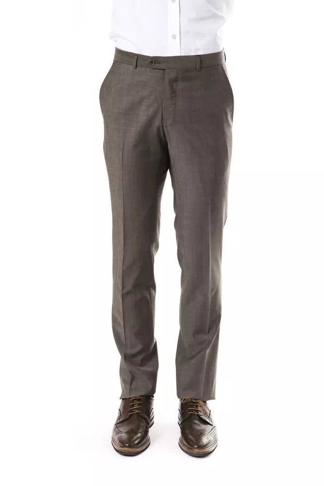 Classic woolen suit pants in sleek gray, tailored for the modern gentleman