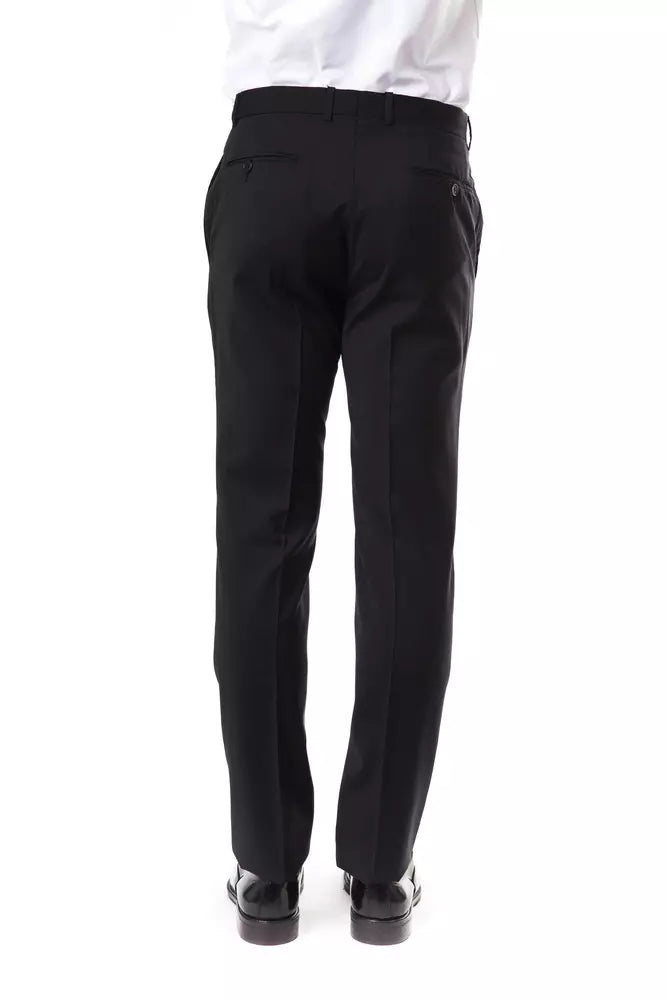 Luxurious and timeless Uominitaliani Gray Wool Suit Pants from BG