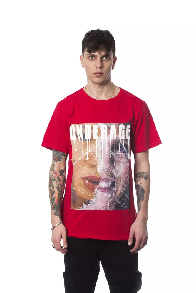 Nicolo Tonetto Red Cotton Men T-Shirt in vibrant red color, made in Italy