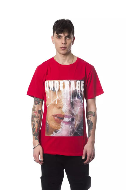 Nicolo Tonetto Red Cotton Men T-Shirt in vibrant red color, made in Italy