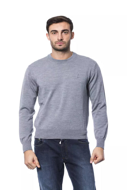 Billionaire Italian Couture Gray Merino Wool Men Sweater crafted from the finest 100% merino wool exudes elegance and sophistication