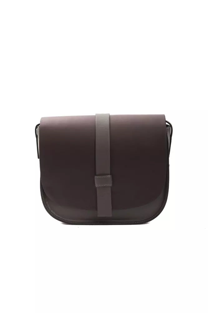 Immaculate craftsmanship of Pompei Donatella burgundy leather crossbody bag
