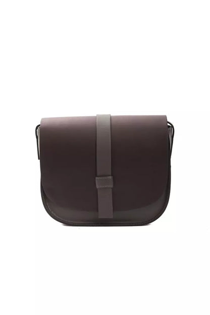 Immaculate craftsmanship of Pompei Donatella burgundy leather crossbody bag