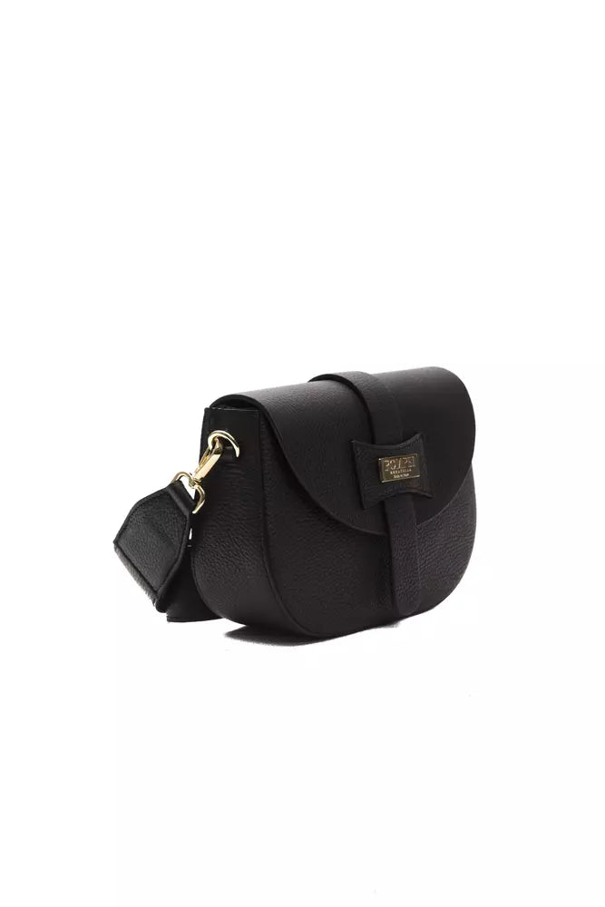 Pompei Donatella Black Leather Women Crossbody