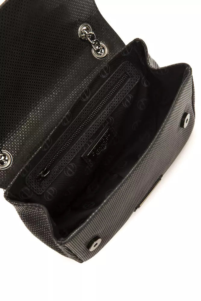 100% leather black crossbody bag, made in Italy