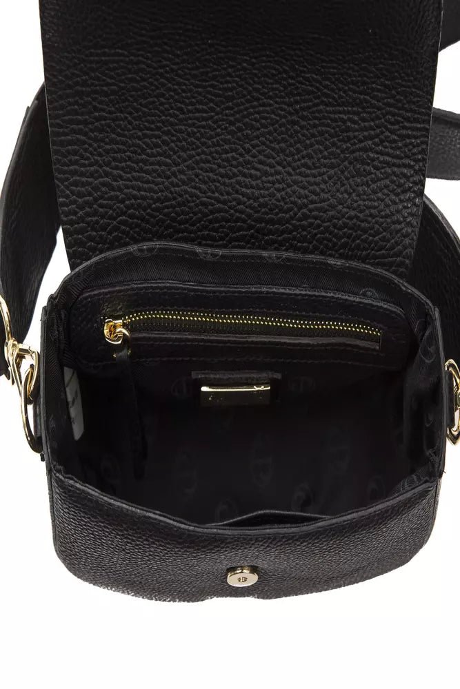 Pompei Donatella Black Leather Women Crossbody
