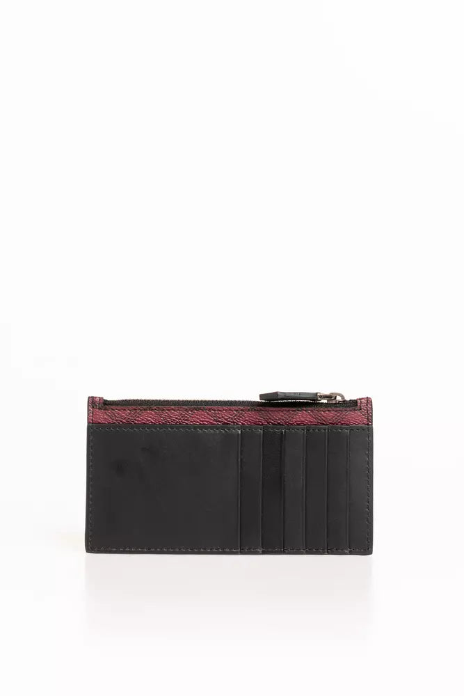 Luxurious Trussardi Red Crespo Leather Men Wallet with PVC blend