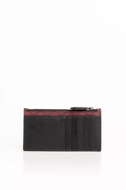 Luxurious Trussardi Red Crespo Leather Men Wallet with PVC blend