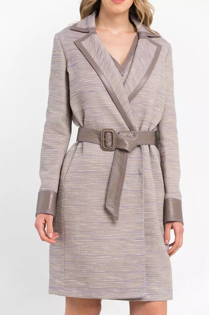 Trussardi Beige Cotton Women Coat, a masterpiece of timeless style