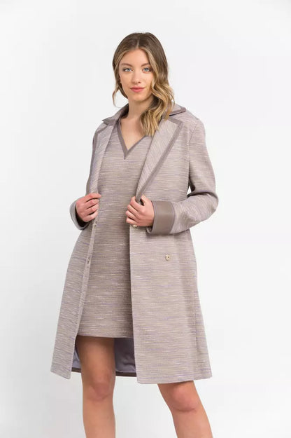Beige Cotton Blend Coat from Trussardi, a fusion of comfort and elegance