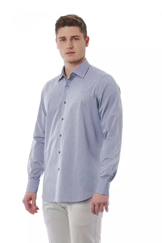 Bagutta’s classic style infused with modern sophistication in a Gray Cotton Men Shirt