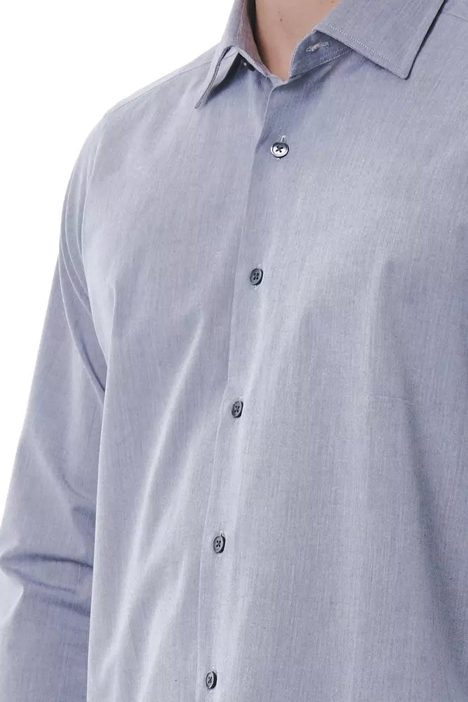 Italian collar and fine cotton material promise unmatched comfort and refined silhouette in a Gray Cotton Men Shirt