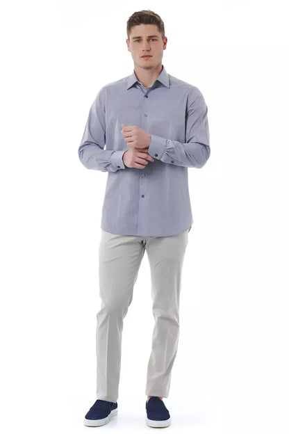 Versatile Bagutta Gray Cotton Men Shirt for the discerning gentleman