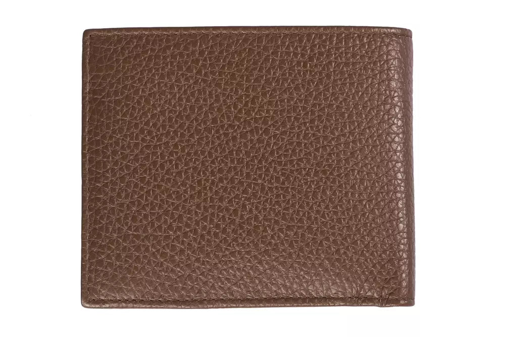 Structured interior of Trussardi men's wallet with a secure coin compartment and ample cardholders