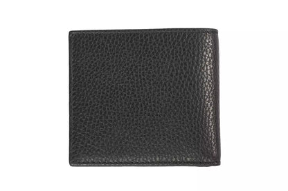 100% premium embossed leather Trussardi men’s wallet in sleek black hue