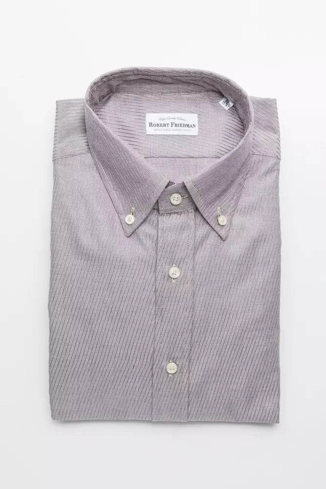 Robert Friedman Beige Cotton Men Shirt front view 