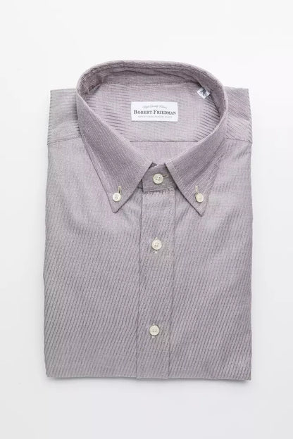Robert Friedman Beige Cotton Men Shirt front view 