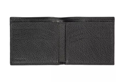 Practical and spacious Trussardi Black Leather Men Wallet with coin compartment and card slots
