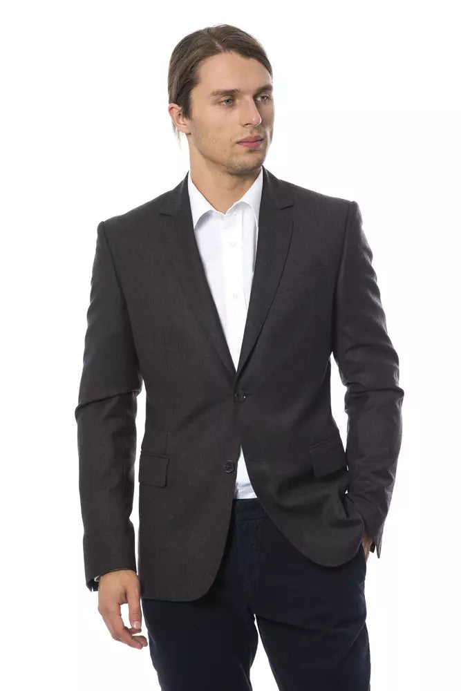 Verri Gray Wool Men Blazer - Classic and sophisticated tailored outerwear choice