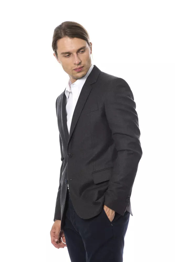 Verri Gray Wool Men Blazer: Classic tailored jacket for sophisticated men