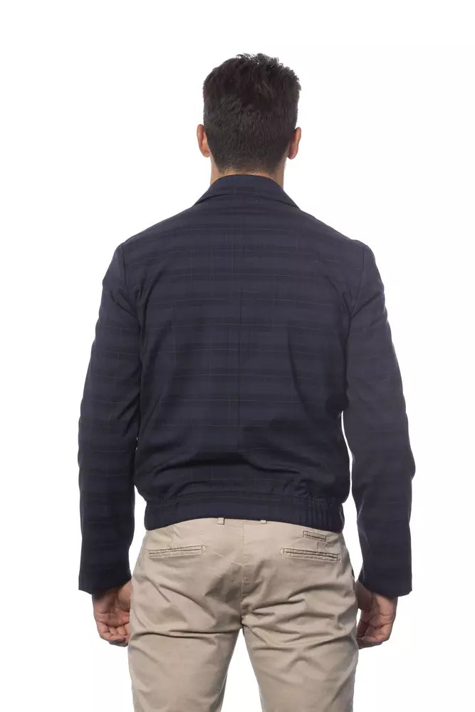 Detailed view of the stylish blue hue of the Verri Bomber Jacket