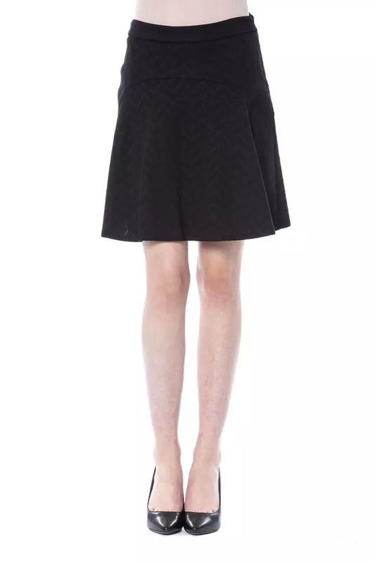 BYBLOS Black Polyester Women Skirt, Italian-made contemporary fashion statement