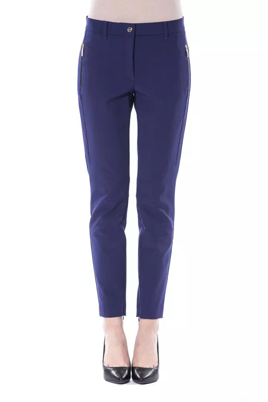 Sleek and contemporary blue polyester women's pant by BYBLOS 