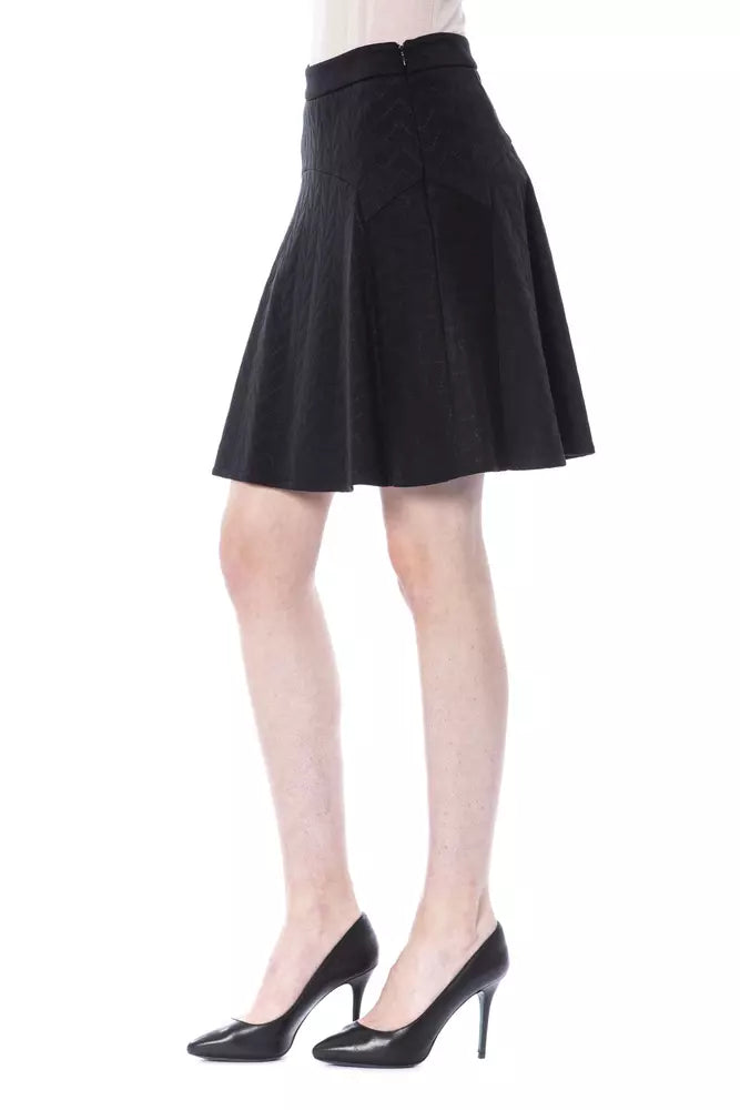 Luxurious black polyester and acrylic blend skirt from BYBLOS
