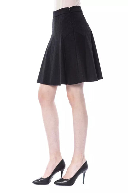 Luxurious black polyester and acrylic blend skirt from BYBLOS
