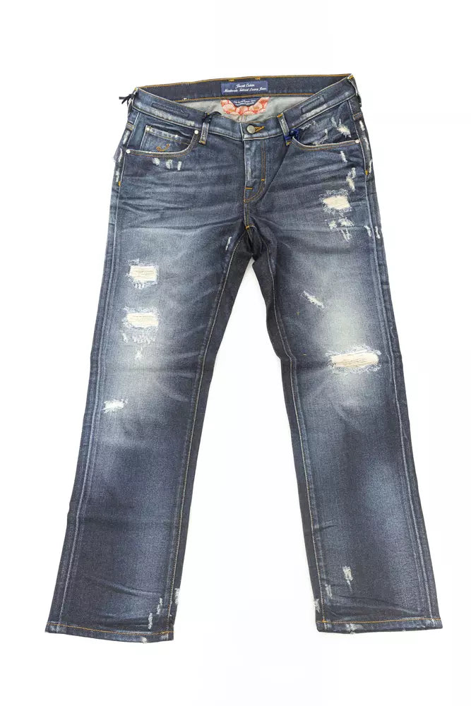 Jacob Cohen Blue Cotton Women's Jeans with Pony Skin Label