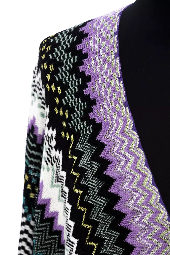 Luxurious and cozy Missoni wool poncho with dynamic fringes